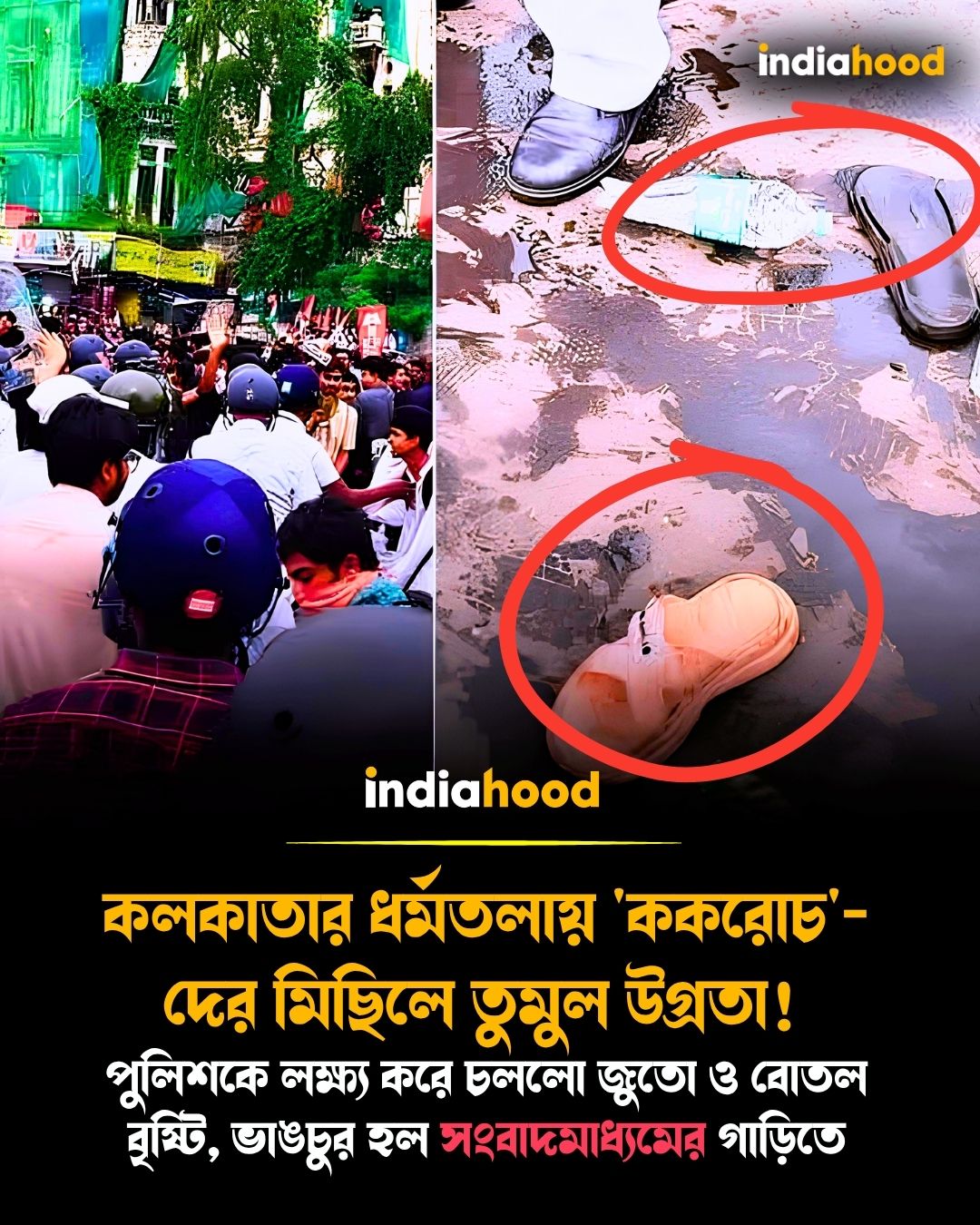 কলকাতার ধর্মতলায় 'ককরোচ'- দের মিছিলে তুমুল উগ্রতা!